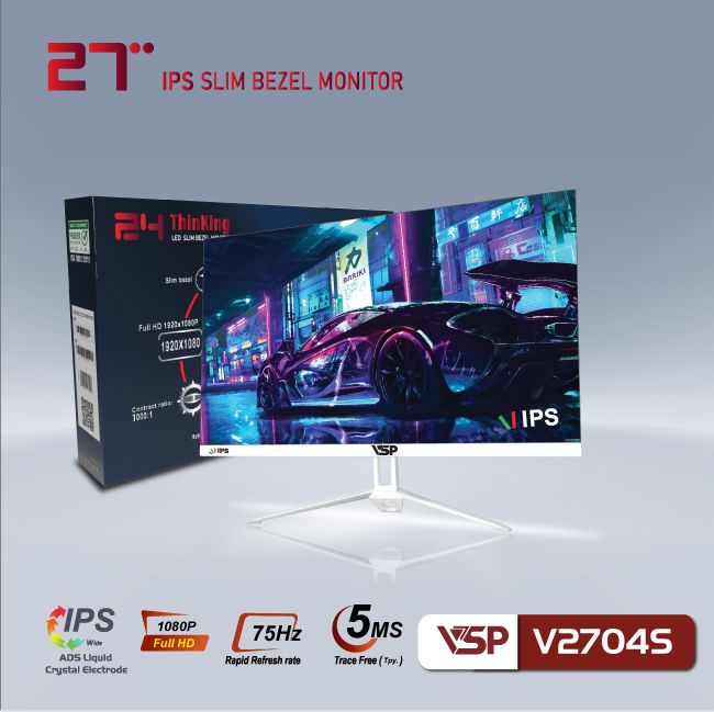 Màn hình VSP V2704S (27 inch/FHD/IPS/75Hz/5ms/White)