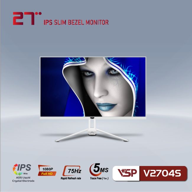 Màn hình VSP V2704S (27 inch/FHD/IPS/75Hz/5ms/White)