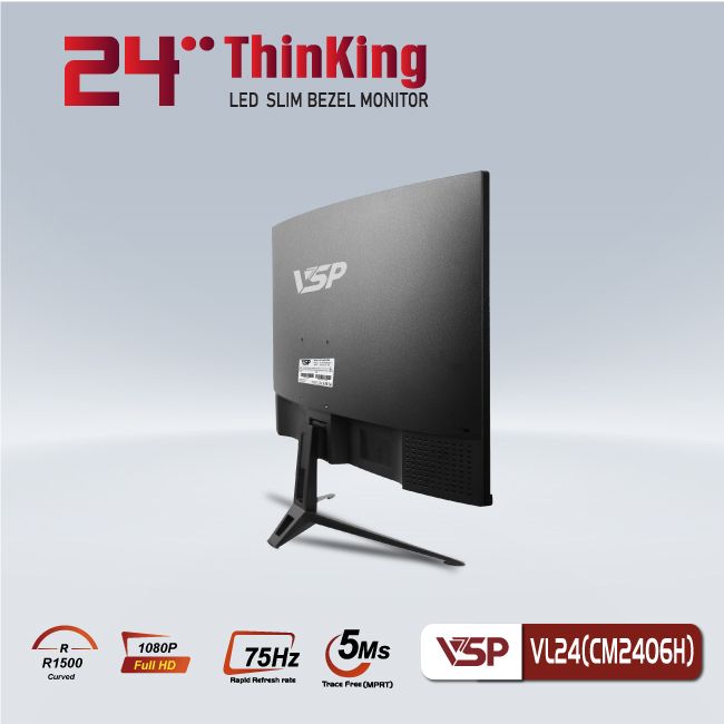 Màn hình VSP CM2406H (23.8 inch/FHD/VA/75Hz/5ms/Cong/Black)