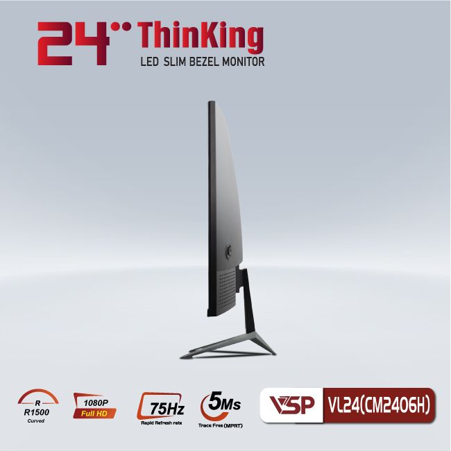 Màn hình VSP CM2406H (23.8 inch/FHD/VA/75Hz/5ms/Cong/Black)