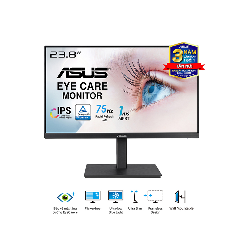 Màn hình ASUS VA24EQSB (23.8 inch/FHD/IPS/75Hz/5ms/Loa)