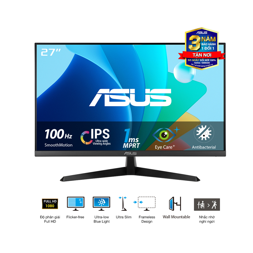 Màn hình ASUS VY279HF (27 inch/FHD/IPS/100Hz/1ms)