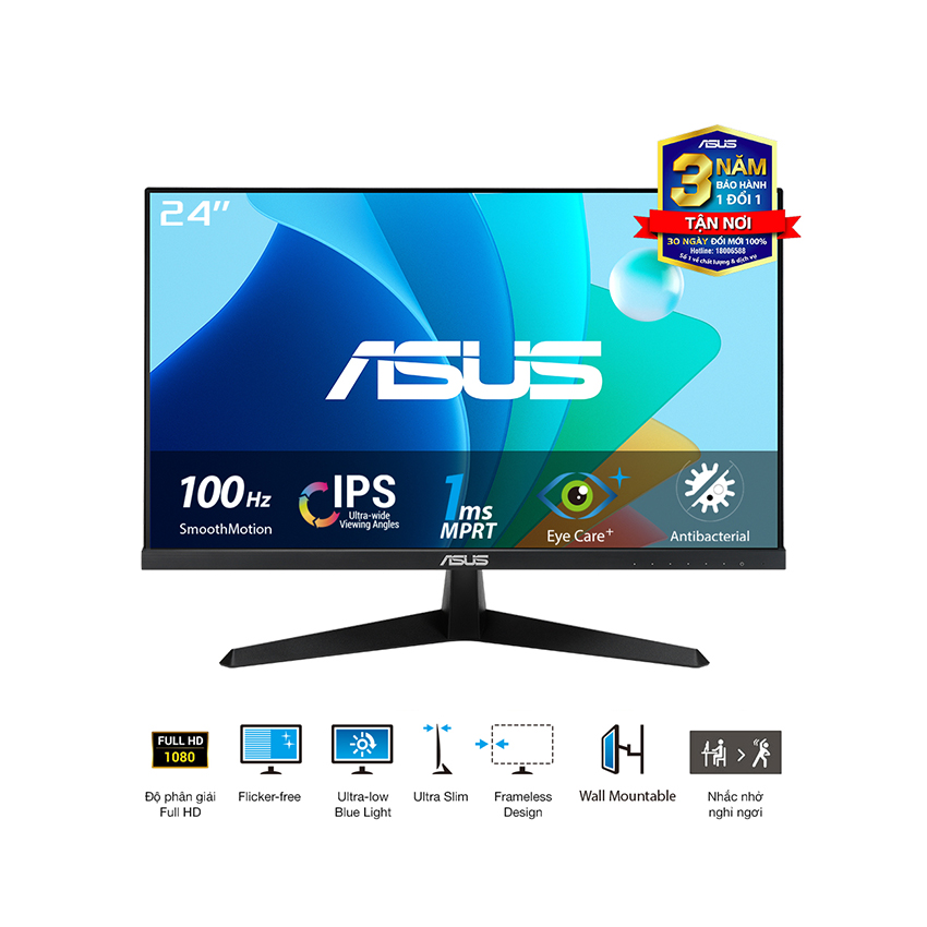 Màn hình ASUS VY249HF-R (23.8 inch/FHD/IPS/100Hz/1ms)