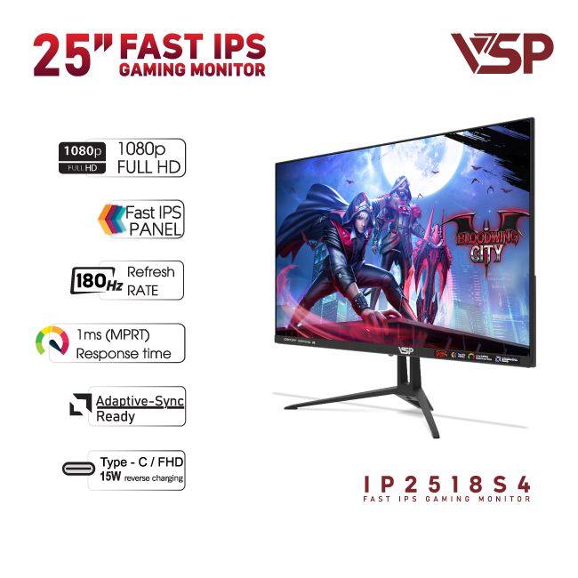Màn hình VSP IP2518S4 (24.5 inch/FHD/Fast IPS/180Hz/1ms)