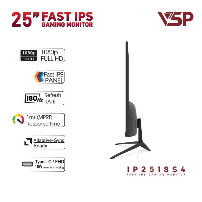Màn hình VSP IP2518S4 (24.5 inch/FHD/Fast IPS/180Hz/1ms)