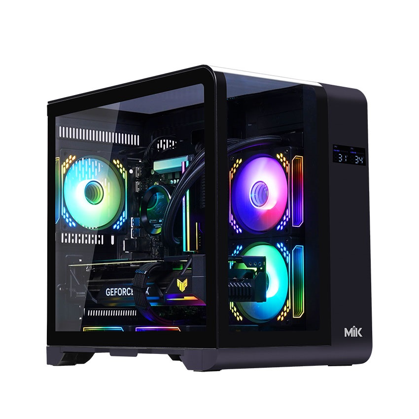 Vỏ Case MIK BARBATOS M BLACK (mATX/Mid Tower/Màu đen)