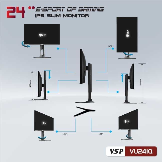 Màn hình phẳng VSP 24inch 2K eSport Gaming VU241Q - QHD /USB-C Type-C