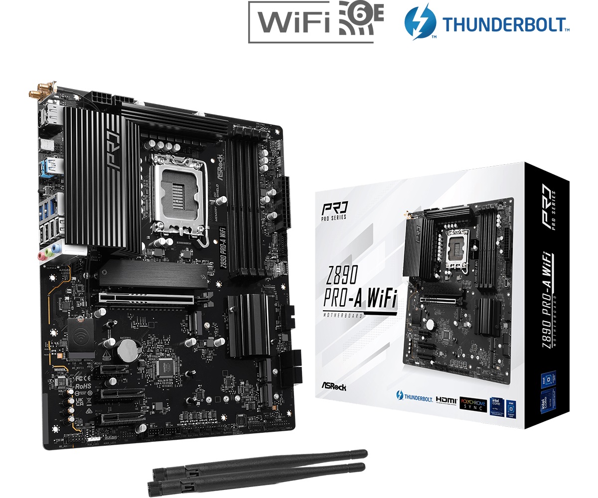 Mainboard Asrock Z890 Pro-A WiFi DDR5 (Wifi+Bluetooth+Thunderbolt 4)