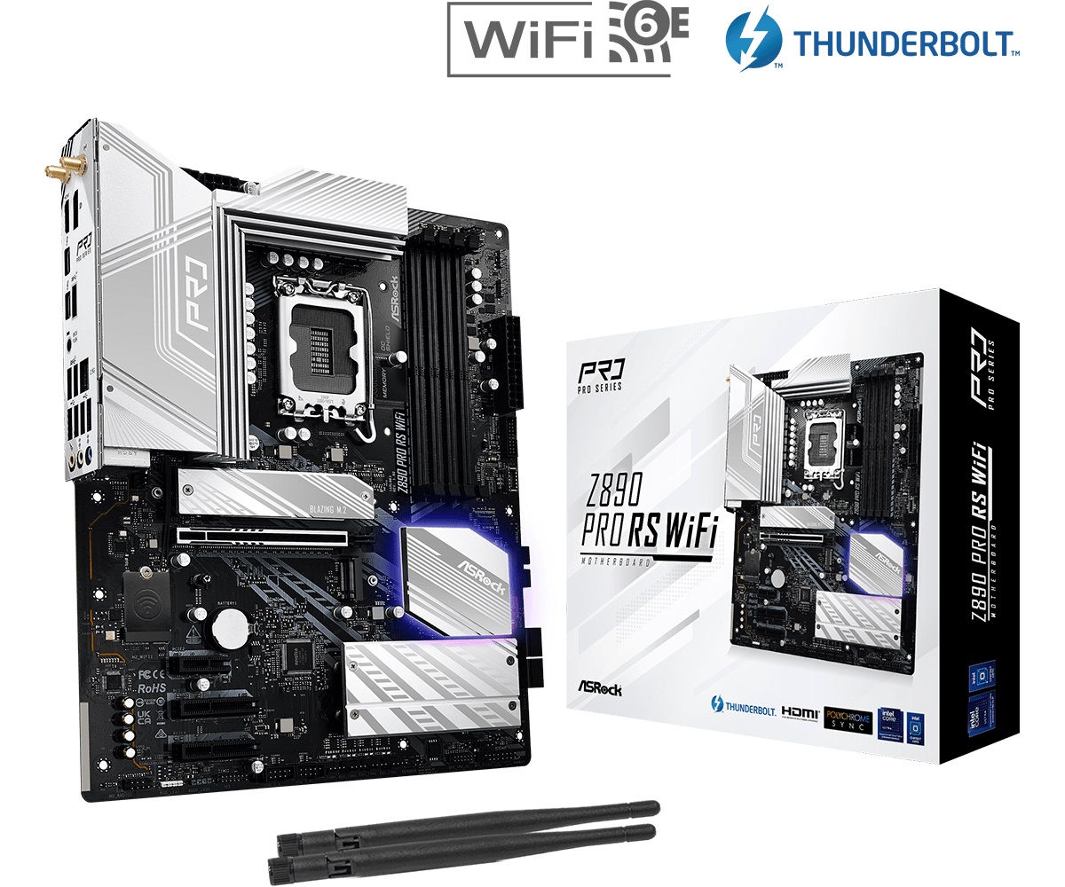 Mainboard ASROCK Z890 Pro RS WIFI (Intel Z890, Socket 1851, ATX, 4 khe RAM DDR5)