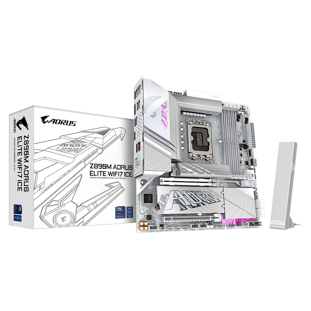 Mainboard GIGABYTE Z890M AORUS ELITE WIFI7 ICE (Intel Z890, Socket 1851, Micro ATX, 4 khe RAM DDR5)