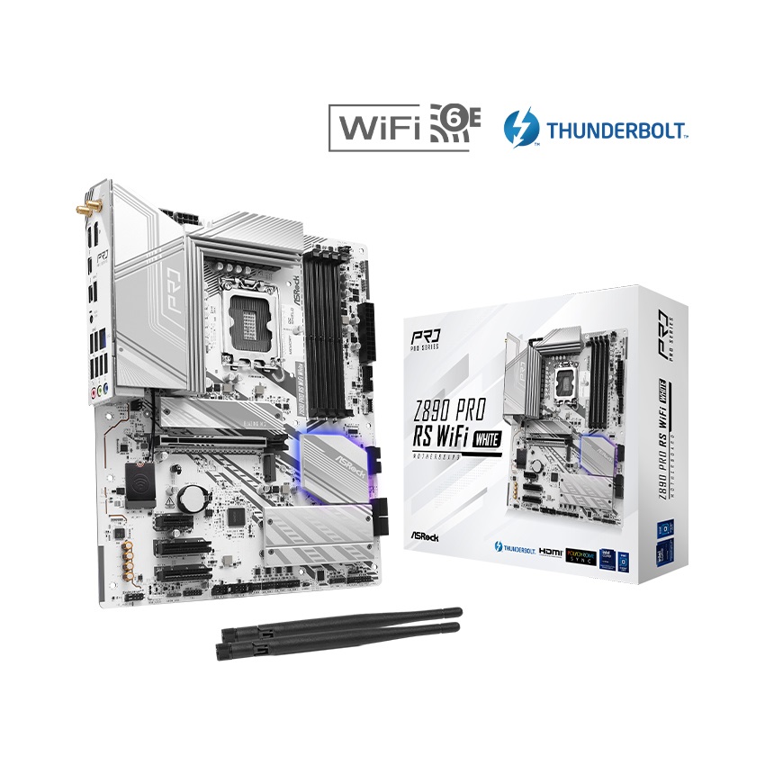 Mainboard ASROCK Z890 PRO RS WIFI WHITE (Intel Z890, Socket 1851, ATX, 4 khe RAM DDR5)