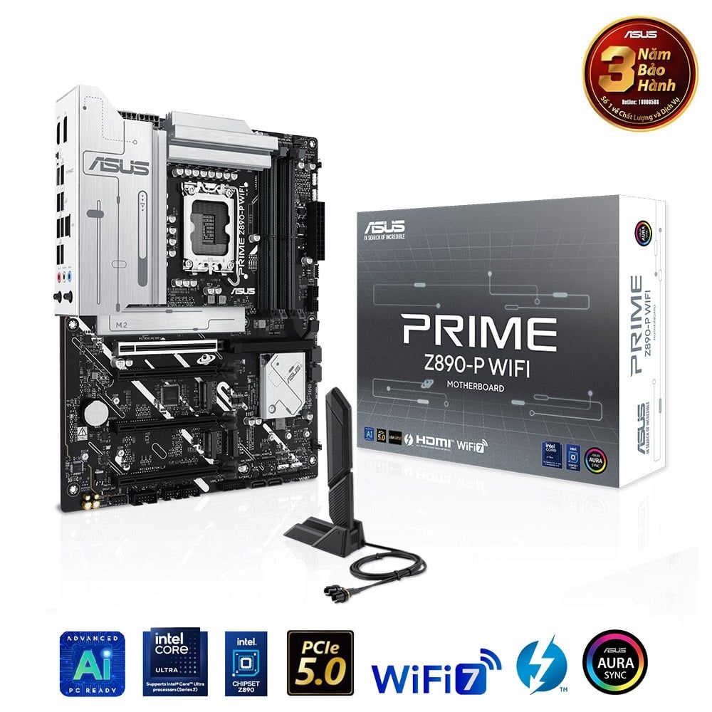 Mainboard ASUS PRIME Z890-P WIFI CSM (Intel Z890, Socket 1851, ATX, 4 khe RAM DDR5)