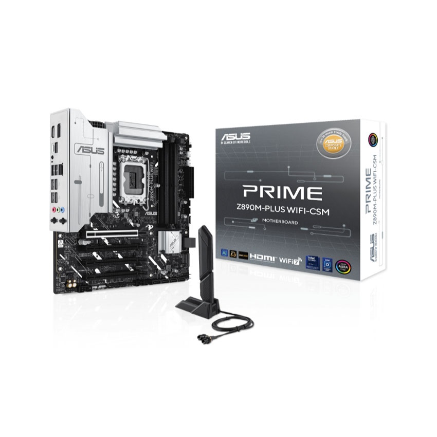 Mainboard ASUS PRIME Z890M-PLUS WIFI CSM (Intel Z890, Socket 1851, mATX, 4 khe RAM DDR5)