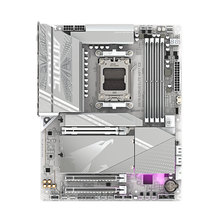 Mainboard GIGABYTE X870 AORUS ELITE WIFI7 ICE (AMD X870, Socket AM5, ATX, 4 khe RAM DDR5)