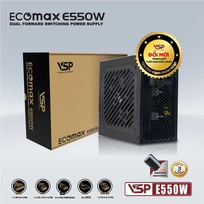 BỘ NGUỒN VSP ECOMAX E550W PC