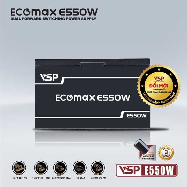 BỘ NGUỒN VSP ECOMAX E550W PC