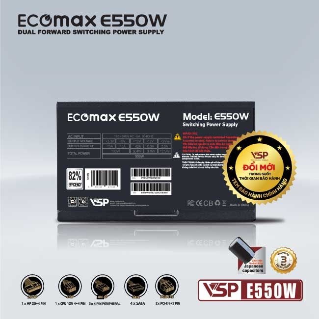 BỘ NGUỒN VSP ECOMAX E550W PC