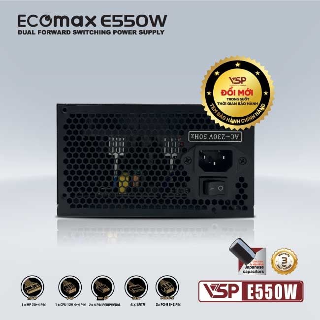 BỘ NGUỒN VSP ECOMAX E550W PC