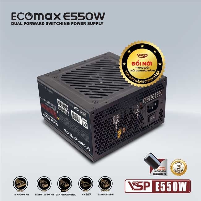 BỘ NGUỒN VSP ECOMAX E550W PC