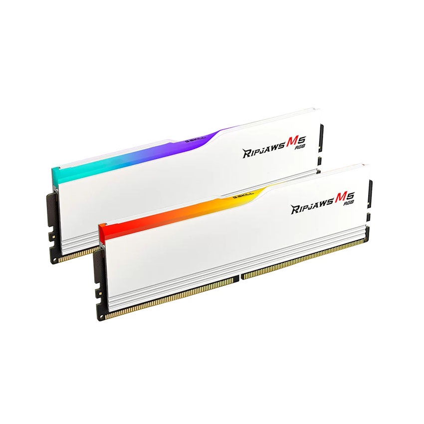 Ram Desktop Gskill RIPJAWS M5 RGB WHITE (F5-6000J3648D16GX2-RM5RW) 32GB (2x16GB) DDR5 6000MHz