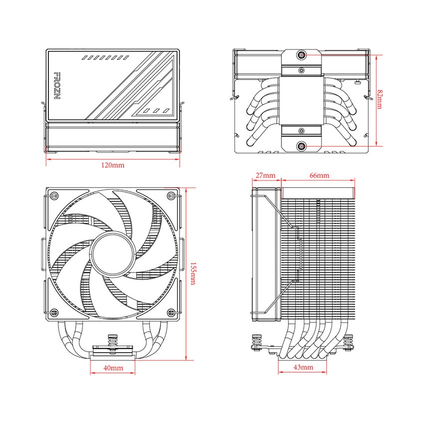 Tản nhiệt khí ID-COOLING FROZN A610 ARGB