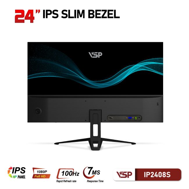 Màn hình VSP IP2408S Black (23.8 inch/FHD/IPS/100Hz/7ms)