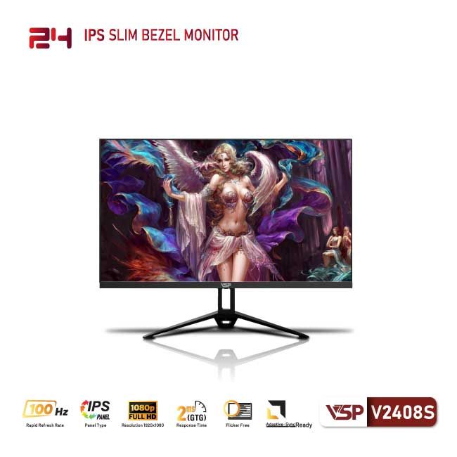 Màn hình VSP V2408S Black (23.8 inch/FHD/IPS/100Hz/2ms)