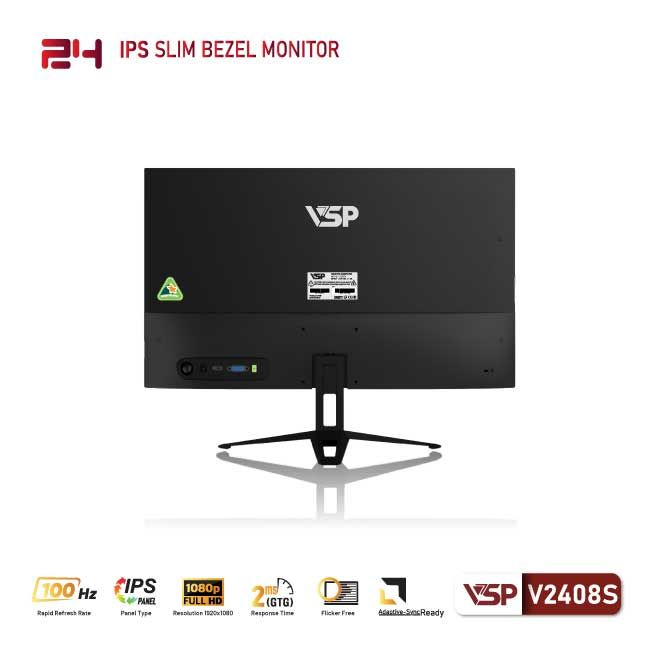 Màn hình VSP V2408S Black (23.8 inch/FHD/IPS/100Hz/2ms)