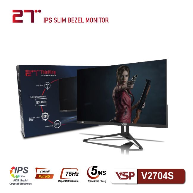 Màn hình VSP V2704S Black (27 inch/FHD/IPS/75Hz/5ms)