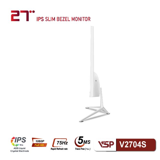 Màn hình VSP V2704S White (27 inch/FHD/IPS/75Hz/5ms)