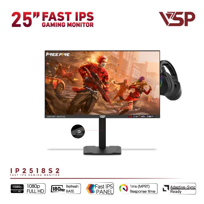 Màn hình VSP IP2518S2 (24.5 inch/FHD/Fast IPS/180Hz/1ms)