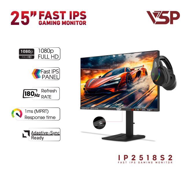 Màn hình VSP IP2518S2 (24.5 inch/FHD/Fast IPS/180Hz/1ms)