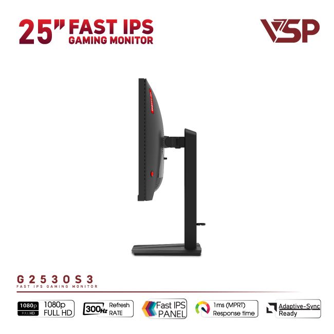 MÀN HÌNH GAMING VSP G2530S3 (24.5 INCH - FULL HD - IPS - 300HZ - 1MS - PHẲNG)