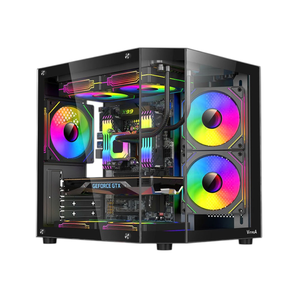 Vỏ Case VITRA PANORAMA S Black (MATX/Màu Đen/Rad 240)