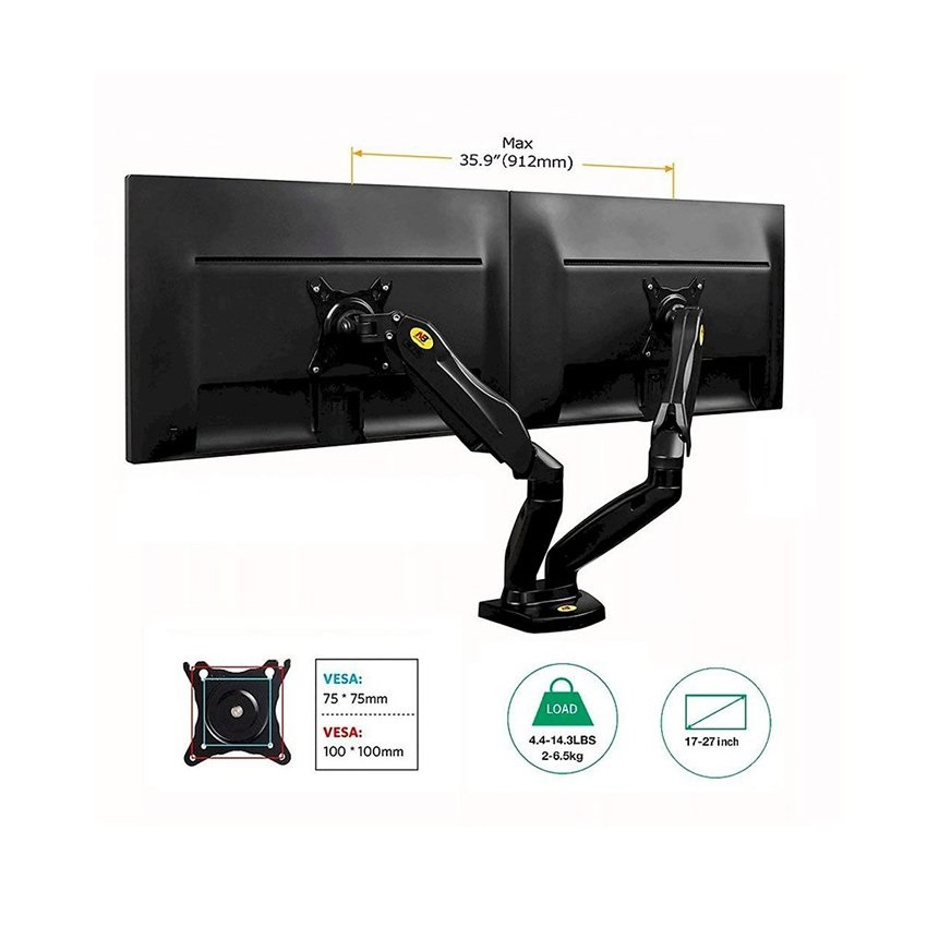 ARM Giá Treo 2 màn hình máy tính North Bayou F160 (17-27 INCH)