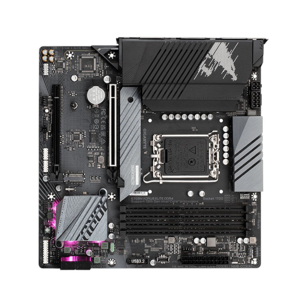  Mainboard Gigabyte B760M AORUS ELITE DDR4 ( LGA1700 / m-ATX / 4xDDR4 )