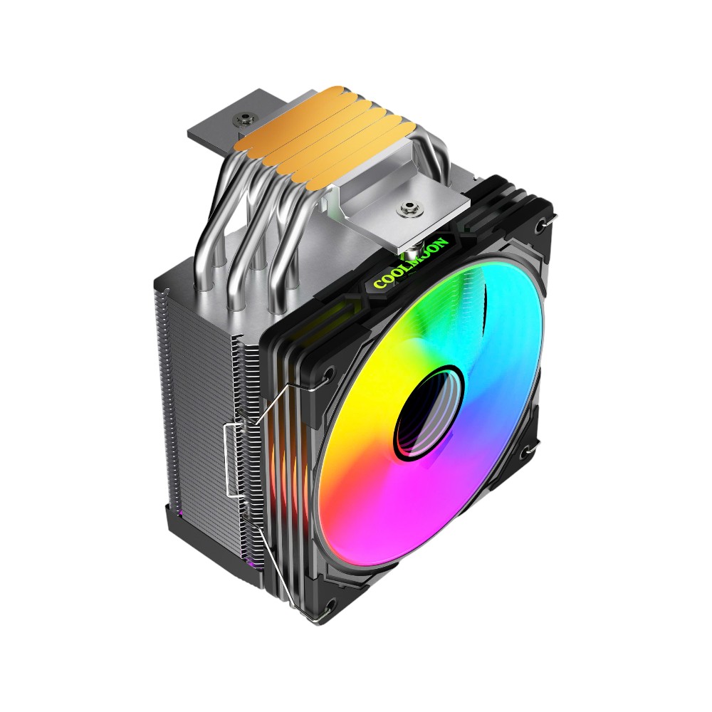 Tản nhiệt khí CPU CoolMoon GT600 ARGB - Black (Hiển thị nhiệt độ)