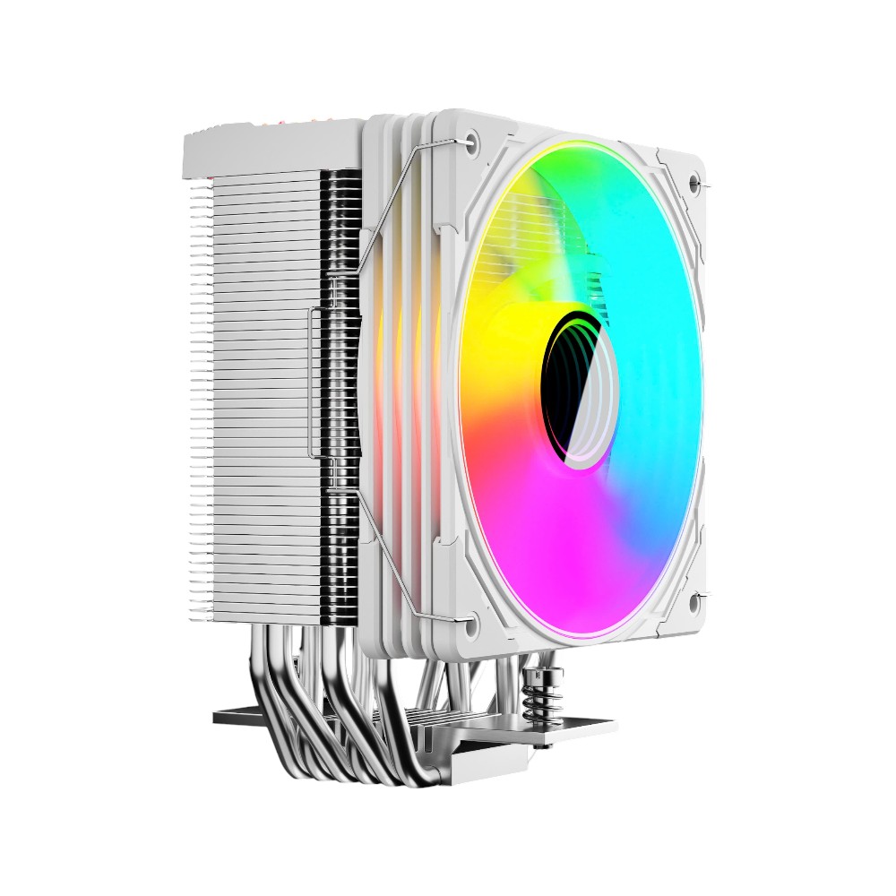 Tản nhiệt khí CPU CoolMoon GT600 ARGB - White (Hiển thị nhiệt độ)