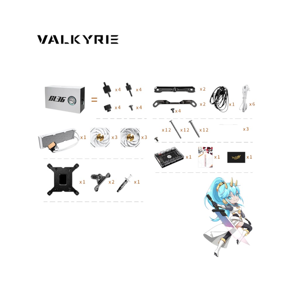 TẢN NHIỆT NƯỚC CAO CẤP VALKYRIE GL360W TRẮNG