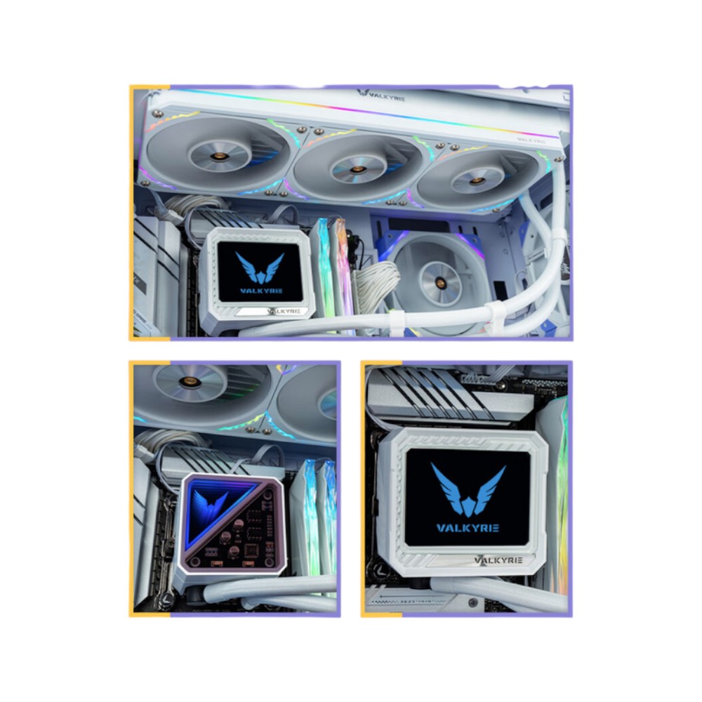 TẢN NHIỆT NƯỚC CAO CẤP VALKYRIE V360 MERLIN TRẮNG TÍM