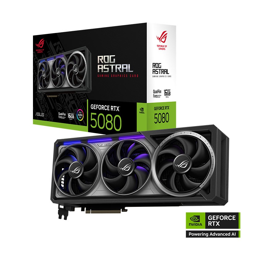 VGA ASUS ROG ASTRAL GEFORCE RTX 5080 16GB GDDR7 OC EDITION (256-bit, HDMI+DP, 1x16-pin)