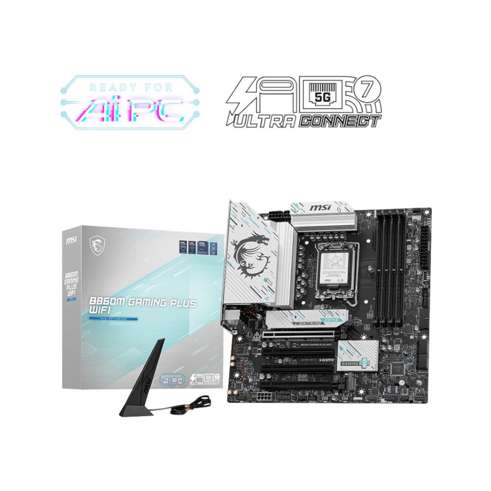 Mainboard MSI B860M GAMING PLUS WIFI ( Intel B860 , Socket 1851, M-ATX, 4 khe RAM DDR5)