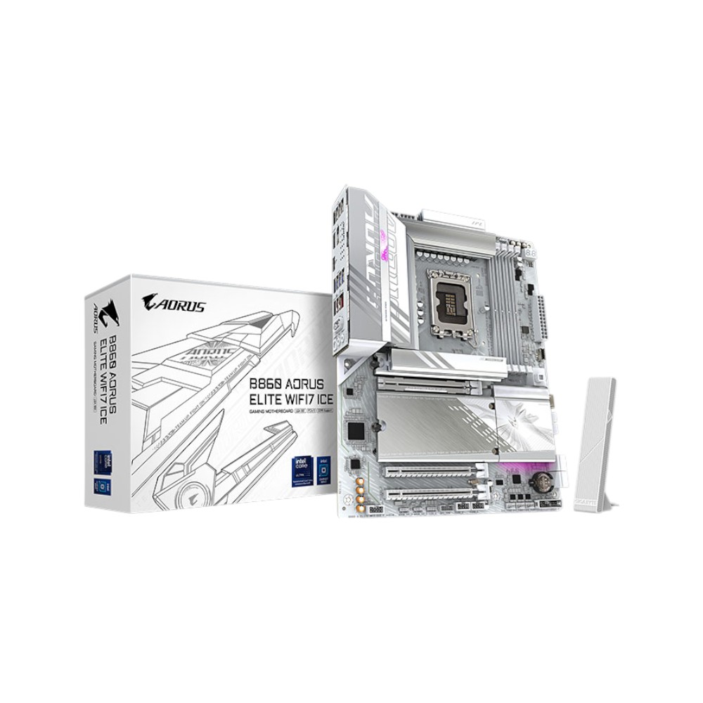 Mainboard Gigabyte B860 AORUS ELITE WIFI7 ICE ( Intel B860 , Socket 1851, ATX, 4 khe RAM DDR5)