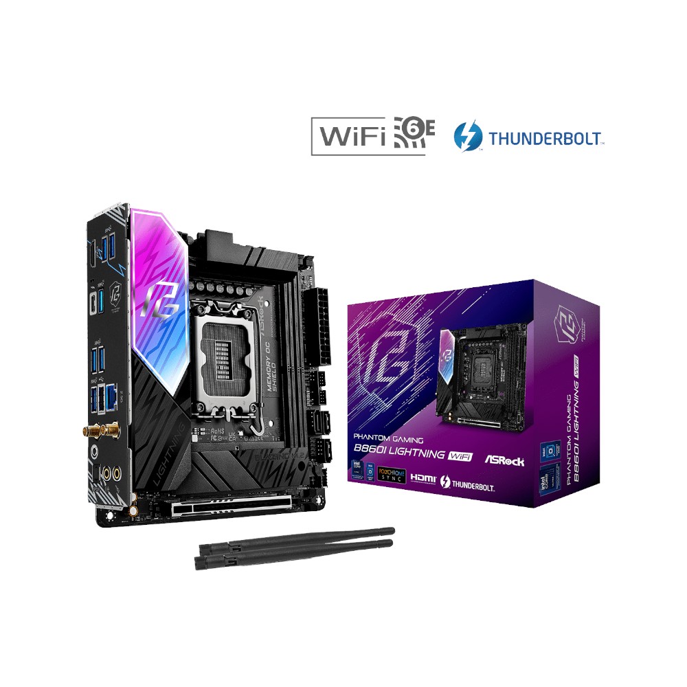 Mainboard Asrock PHANTOM GAMING B860I Lightning WiFi ( Intel B860 , Socket 1851, M-ITX, 2 khe RAM DDR5)