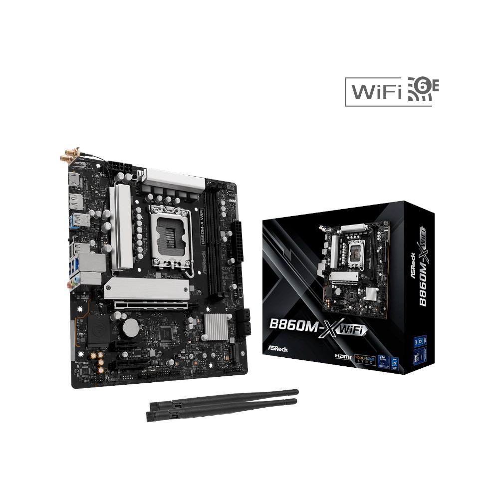 Mainboard Asrock B860M-X WiFi ( Intel B860 , Socket 1851, M-ATX, 2 khe RAM DDR5)