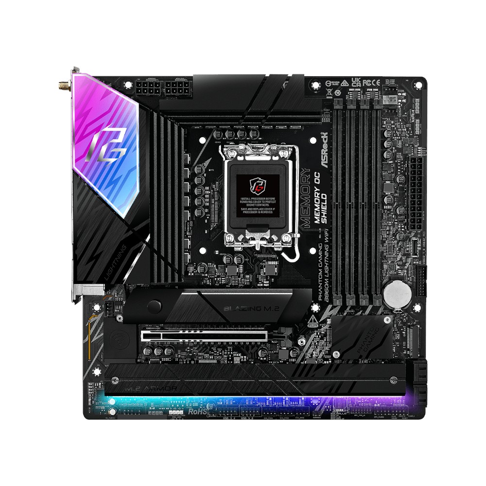 Mainboard Asrock PHANTOM GAMING B860M Lightning WiFi ( Intel B860 , Socket 1851, M-ATX, 4 khe RAM DDR5)