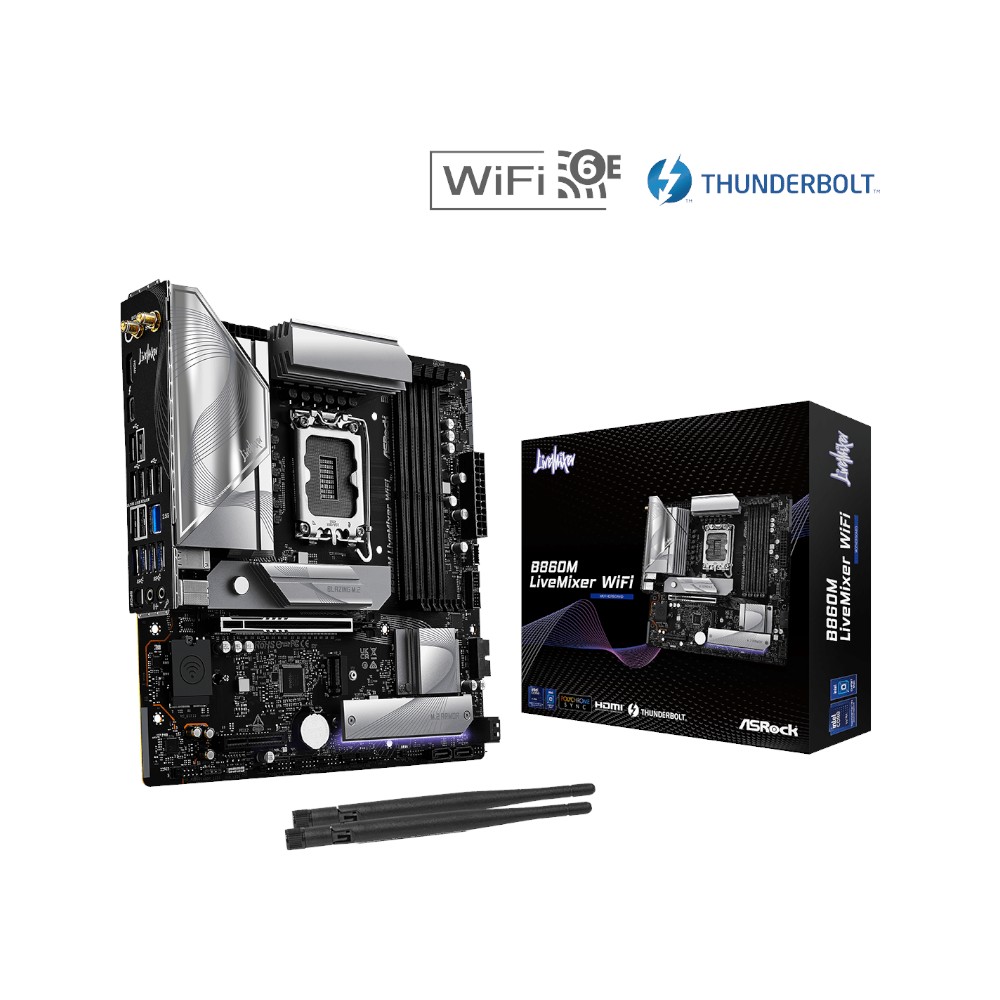 Mainboard Asrock B860M LiveMixer WiFi ( Intel B860 , Socket 1851, M-ATX, 4 khe RAM DDR5)