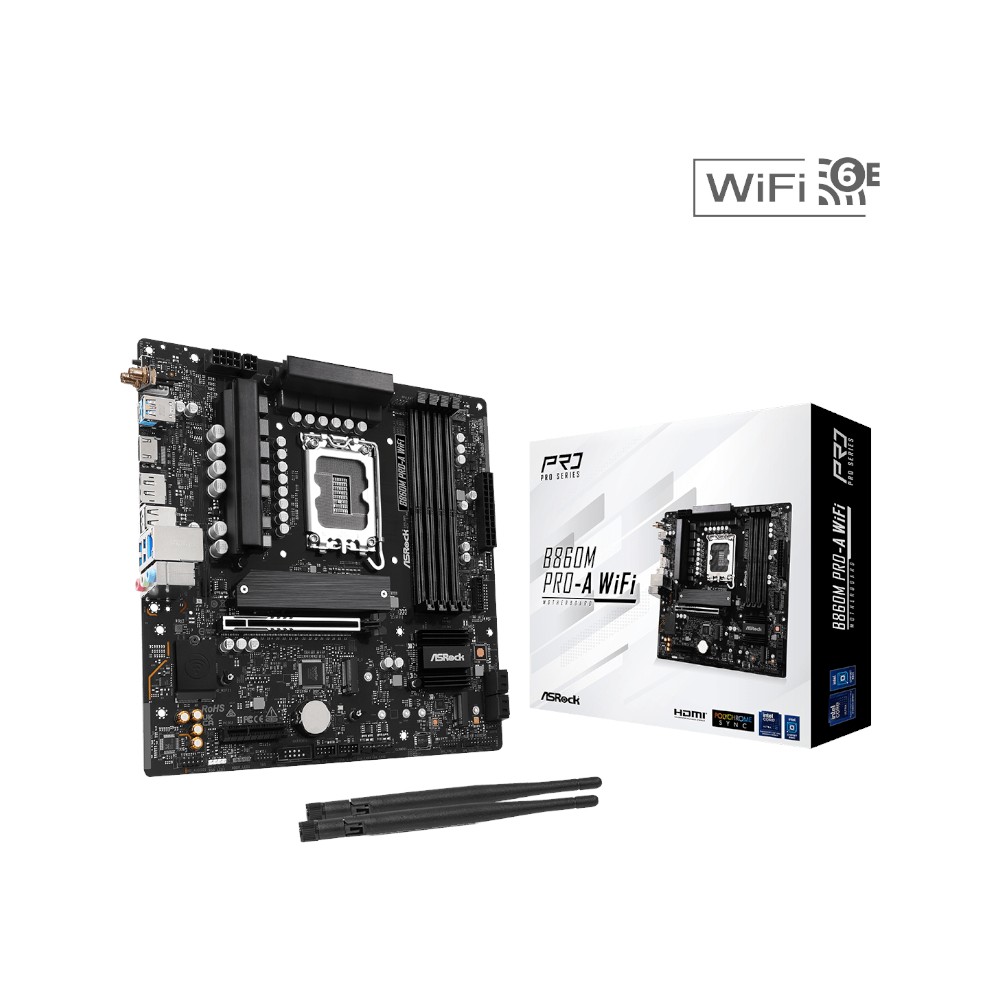 Mainboard Asrock B860M Pro-A WiFi ( Intel B860 , Socket 1851, M-ATX, 4 khe RAM DDR5)