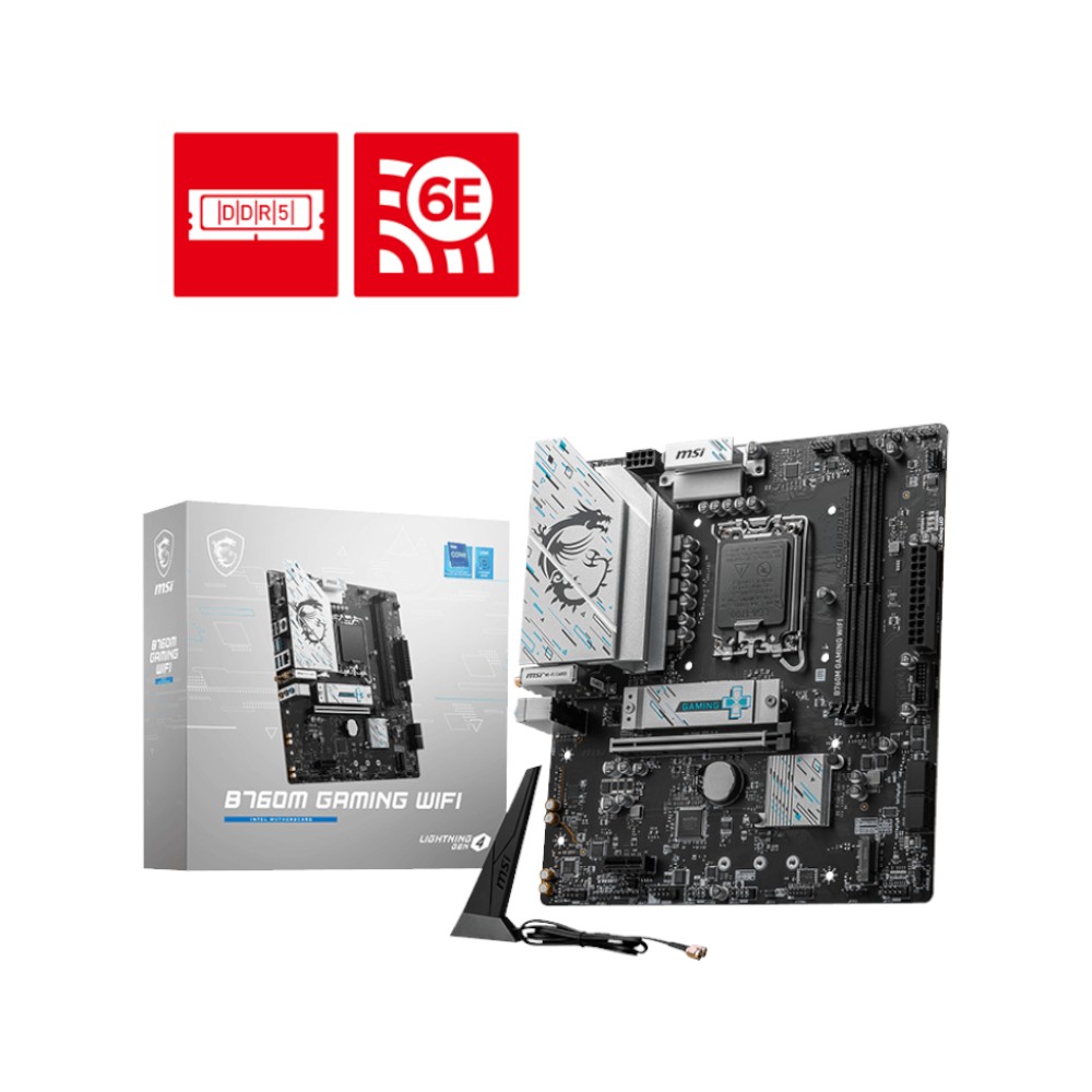 Mainboard MSI B760M GAMING WIFI ( Intel B760 , Socket 1700, M-ATX, 2 khe RAM DDR5)