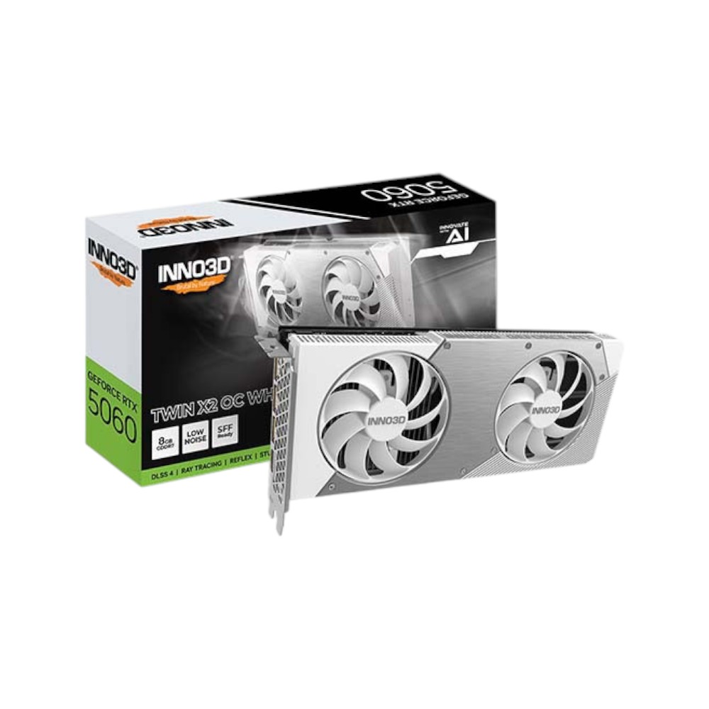 VGA Inno3D GeForce RTX 5060 Twin X2 OC WHITE 8GB (N50602-08D7X-195070W)
